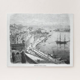 Puzzle Vista de La Valeta en Malta 1874 Poster