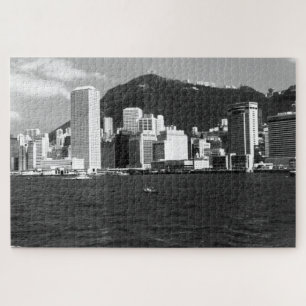 Puzzle Vista de rascacielos de la bahía de Hong Kong Vint