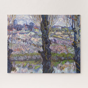 Puzzle Vista de Van Gogh de Arles Huertos en Flor Impresi
