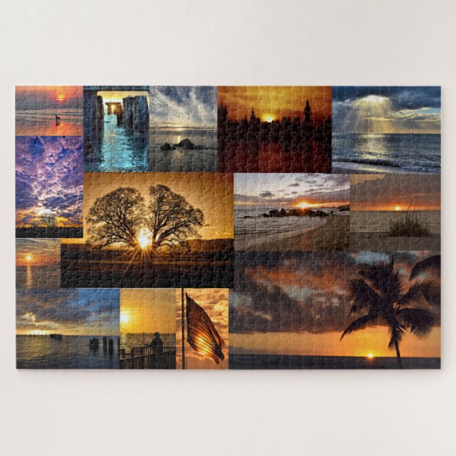 Puzzle Vista del atardecer desde todo el mundo - 20x30 pu (Horizontal)