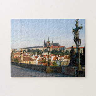 Puzzle Vista del castillo de Praga desde el puente Carlos