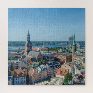 Puzzle Vista del centro de Riga desde arriba
