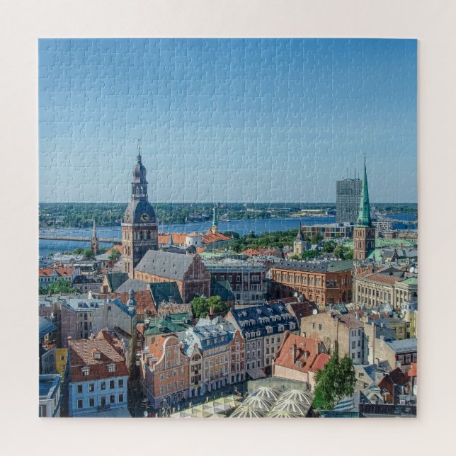 Puzzle Vista del centro de Riga desde arriba (Vertical)