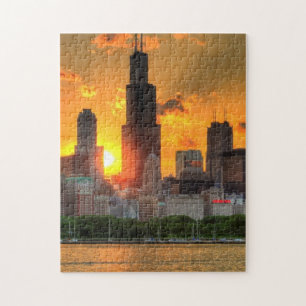 Puzzle Vista del horizonte de Chicago de Adler