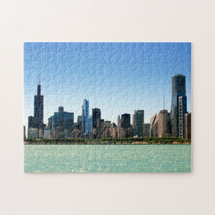 Puzzle Vista del horizonte de Chicago por el lago