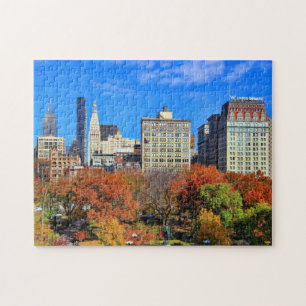 Puzzle Vista desde arriba: Otoño en Union Square Park NY