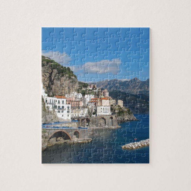 Puzzle Vista distante de Atrani en la costa de Amalfi (Vertical)