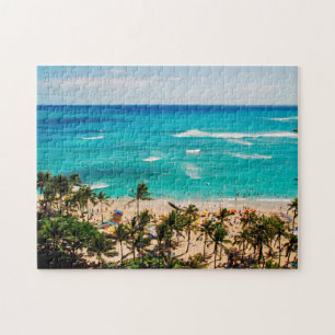 Puzzle Vista elevada de la escena de la playa de Waikiki,