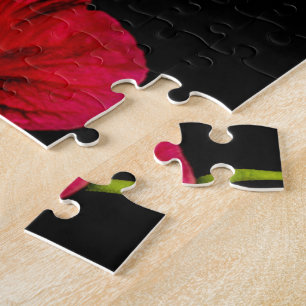 Puzzle Vista lateral de la flor roja del hibisco