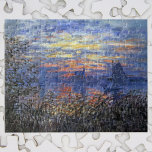 Puzzle Vista marina con puesta de sol por Claude Monet<br><div class="desc">Marine View with a Sunset (1875) de Claude Monet es una pintura artística de estilo vintage con barcos en el río Sena al atardecer. Sobre el artista: Claude Monet fue fundador del movimiento francés de pintura impresionista, la mayoría de sus pinturas eran paisajes impresionistas al estilo "en plein air" (al...</div>