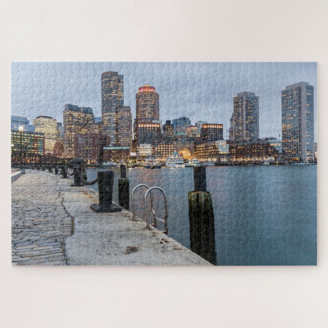 Puzzle Vista nocturna de Boston (Horizontal)