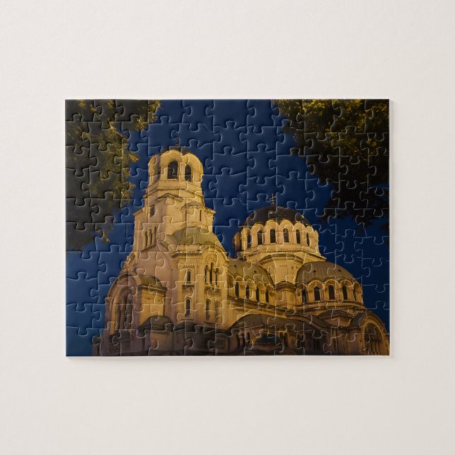 Puzzle Vista nocturna de la Catedral de Alexander Nevski (Horizontal)