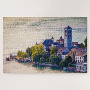 Puzzle Vista panorámica de la isla de San Giulio, Italia