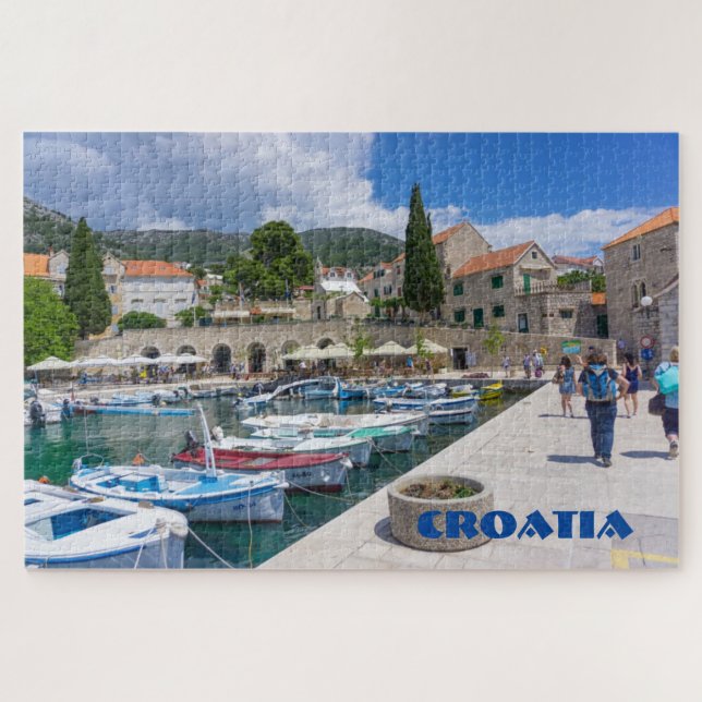 Puzzle Vista panorámica de puerto de Croacia (Horizontal)