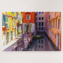 Puzzle Vista panorámica de un canal, Venecia, Italia