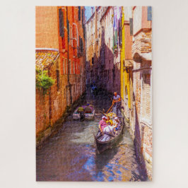 Puzzle Vista panorámica de una góndola en un canal, Venec