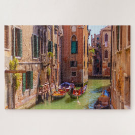 Puzzle Vista panorámica del canal con gondola, Venecia, I