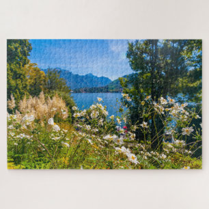 Puzzle Vista panorámica del lago de Como a través de las