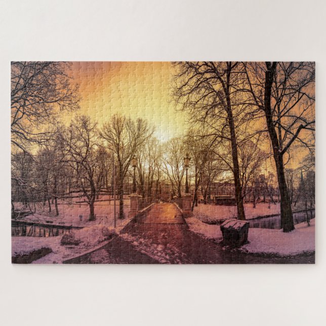 Puzzle Vista panorámica del parque de nieve durante la pu (Horizontal)