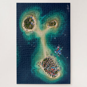 Puzzle Vista satelital de islotes de barra de arena de al