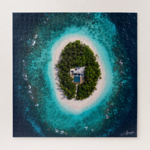 Puzzle Vista satelital de Villa de lujo en Isla Oval