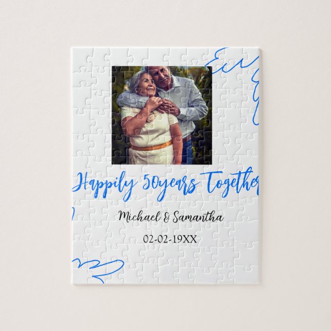 Puzzle vitoreando a 50 años de aniversario nombre de foto (Vertical)