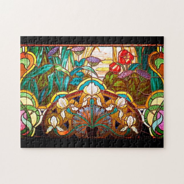 Puzzle Vitral del nouveau del arte floral (Horizontal)