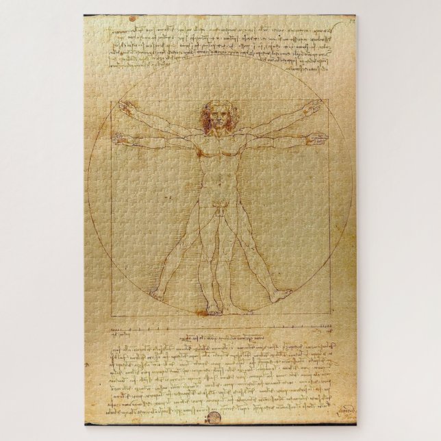 Puzzle Vitruviano de Leonardo da Vinci (feat. 1490) (Vertical)