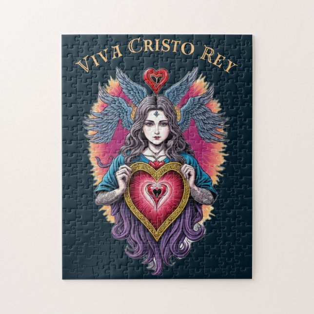 Puzzle Viva Cristo Rey Católico Sagrado Corazón (Vertical)