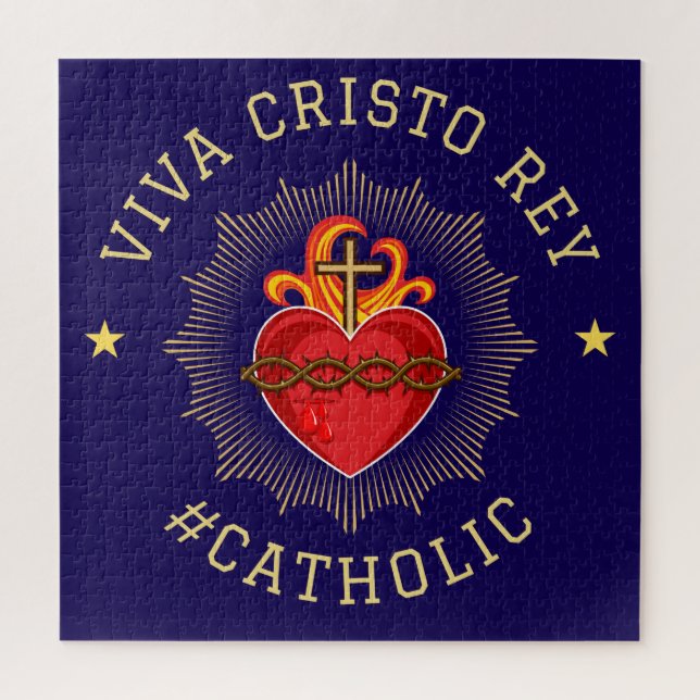 Puzzle Viva Cristo Rey Sagrado Corazón Católico  (Vertical)