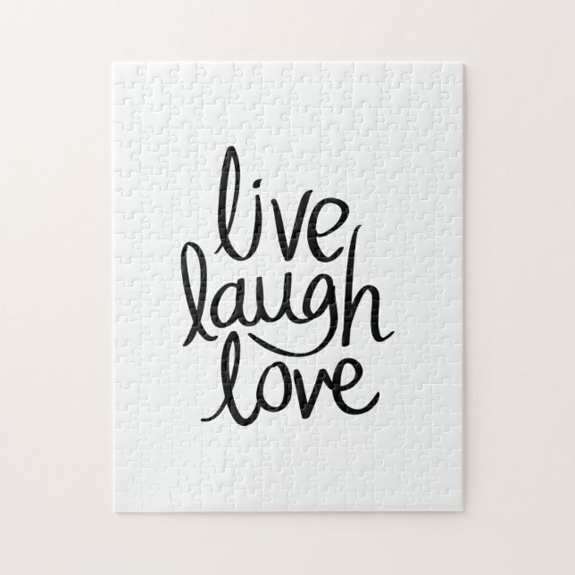 Puzzle Vive Ríe Ama – Tipografía Inspiradora Clásica (Vertical)