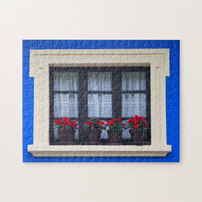 Puzzle Viviendas con flores en ventanas (Horizontal)