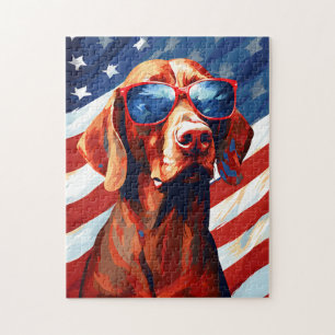 Puzzle Vizsla 4 de julio Día de la Independencia