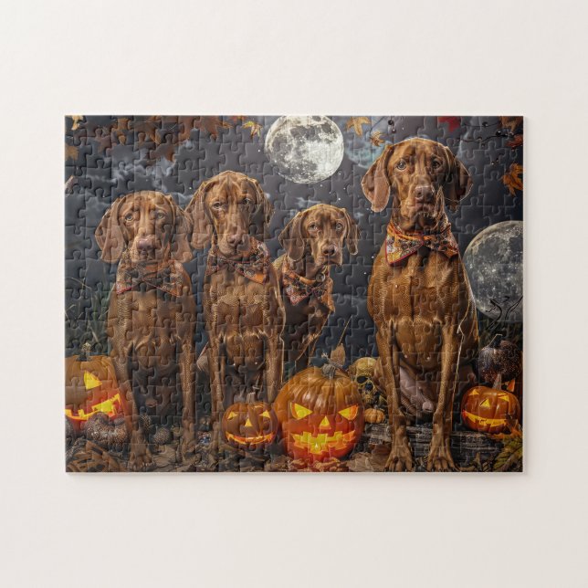 Puzzle Vizsla Halloween Spooky (Horizontal)