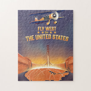 Puzzle Volar hacia el Oeste de los Estados Unidos.