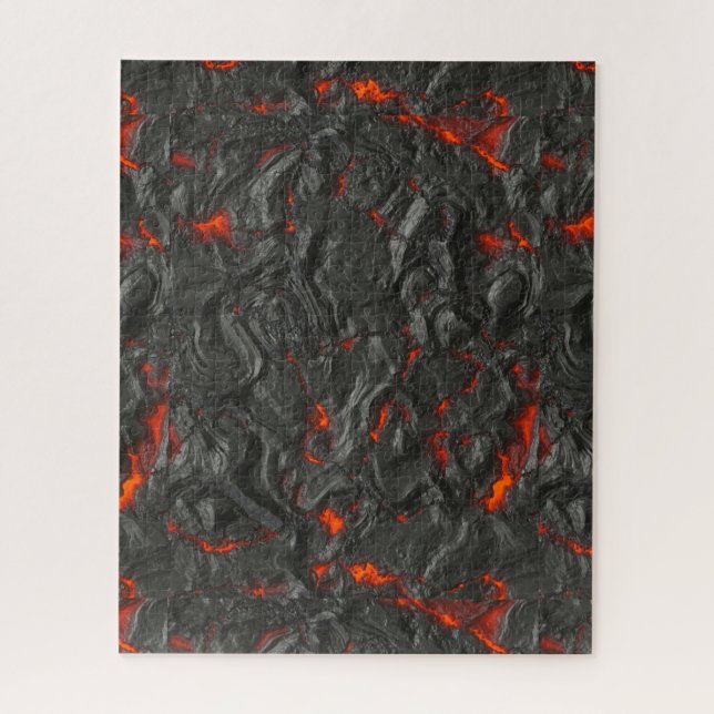 Puzzle Volcán lava de los molten negro y rojo (Vertical)