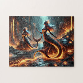 Puzzle Volcanic Mermaid Lava Ocean Fantasy Art