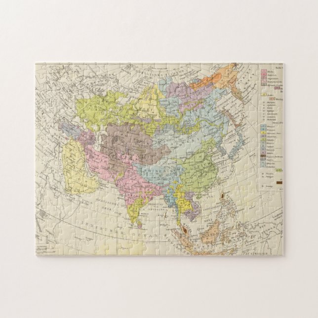 Puzzle Volkerkarte von Asien - Mapa de Asia (Horizontal)