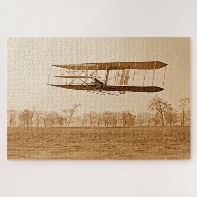 Puzzle Vuelo 85 Orville Wright Bi-plane C 1904 Sepia (Horizontal)