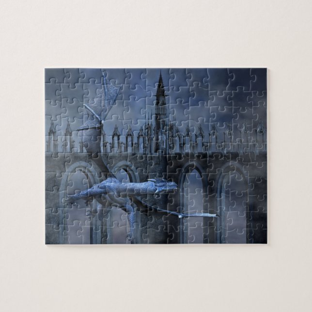 Puzzle Vuelo azul del dragón (Horizontal)