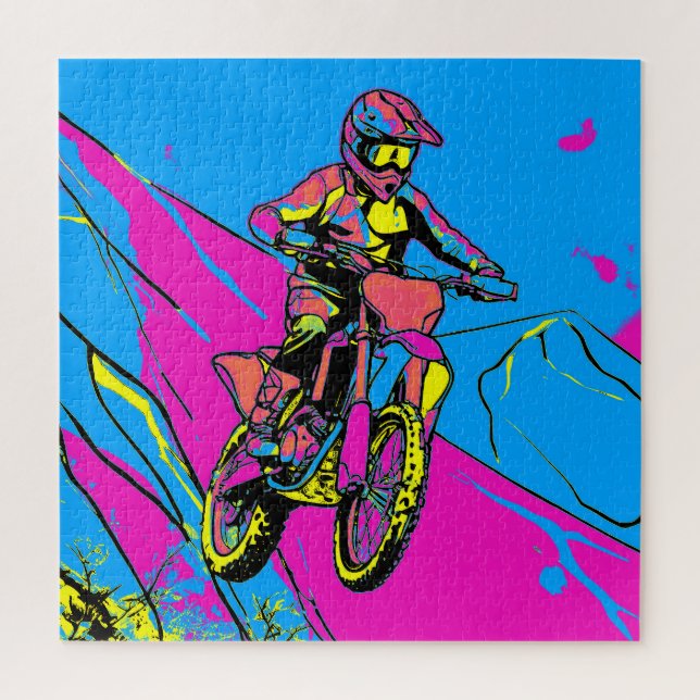 Puzzle Vuelta de montaña cuesta abajo - Motocross Rider (Vertical)