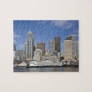 Puzzle WA, Seattle, horizonte de Seattle con ferry