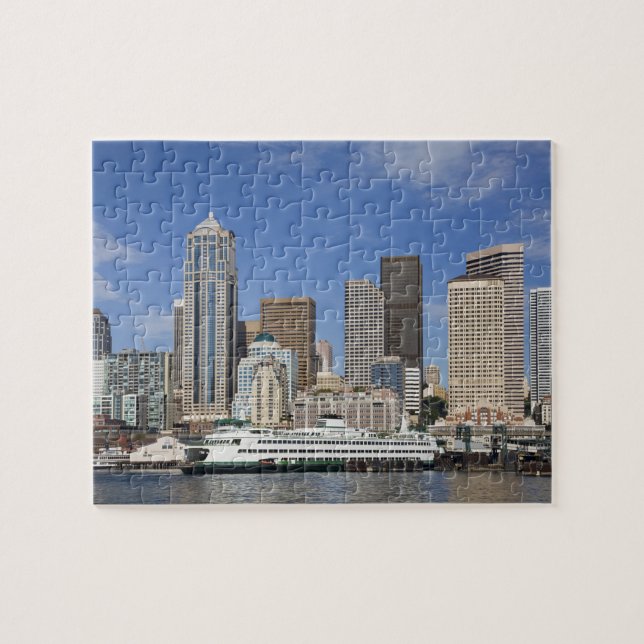 Puzzle WA, Seattle, horizonte de Seattle con ferry (Horizontal)