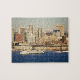 Puzzle WA, Seattle, horizonte de Seattle y bahía de Ellio