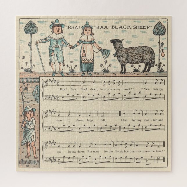 Puzzle Walter Crane Baa Baa Oveja Negra Rima Infantil (Vertical)