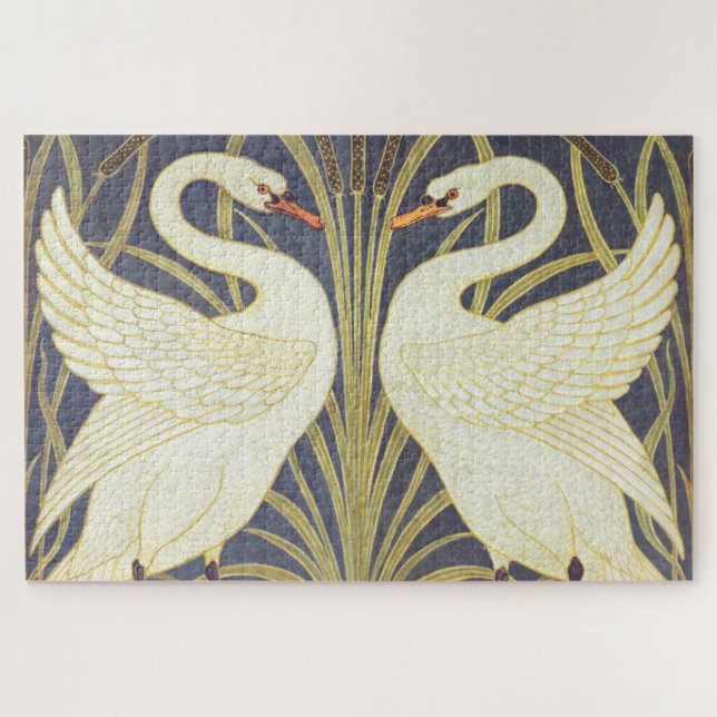 Puzzle Walter Crane Cisne, Junco E Iris Arte Nouveau (Horizontal)