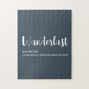 Puzzle Wanderlust definición color azul blanco