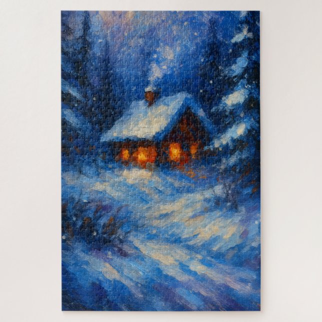 Puzzle Warm Cabin in a Winter Dream (Vertical)