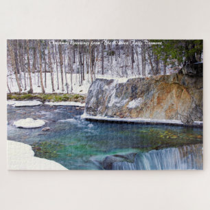 Puzzle Warren Falls Vermont. Felicitaciones de Navidad