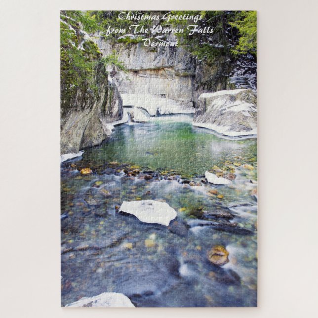Puzzle Warren Falls Vermont.Navidad  (Vertical)